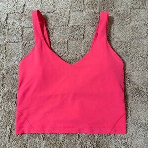 Lululemon Align Cropped Athletic Yoga Tank Top Built In Bra Lip Gloss Pink 6